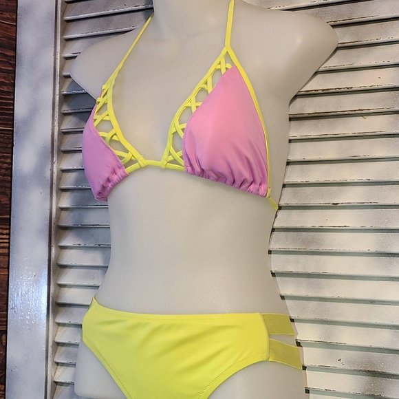 Victoria's Secret Other - Victoria's Secret Lg Neon Cutout Bikini